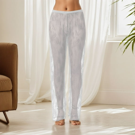 TYGHBN Women's Casual Lace Pants Elegant Hollow Out Design Comfortable Stretchy Pants for Daily Wear Vacation Beach Night Out and Home Sweatpants Women Casual Fashion Womens Pants Casual Work Tall