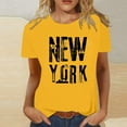 thumbnail image 1 of TYGHBN Women's Fashion Casual Round Neck Letter Printed Short Sleeve T Shirt Top T Shirt Women Plain Short Sleeve Athletic Shirt Women Women T Shirts Summer Womens Shirt Women Short Sleeve Shirts, 1 of 3