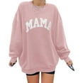 thumbnail image 1 of TYGHBN Women's Fashion Letter Print Sweatshirt Crewneck Long Sleeve Drop Shoulder Loose Fit Casual Sweatshirt Crop Sweater Color Pullover Jogging Suits Women Half Hoodies Women Junior Hoodies Teen, 1 of 3