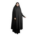 thumbnail image 1 of TYGHBN Women's Islam Pure Color Summer Ventilative Abaya Long Dress Dress for Women Traditional Headdresses for Women Praying Clothes for Women Dresses for Women Party Long Sleeve Hijab Sleeves Long, 1 of 4
