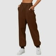 thumbnail image 1 of TYGHBN Women’s Lined Sweatpants Wide Straight Leg Pants Bottom Sweatpants Joggers Pants Workout High Waisted Yoga Pants with Pockets Linen Pants Women Petite Womens Pants Casual Work Tall Stretchy, 1 of 5