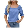 thumbnail image 1 of TYGHBN Women's Loose Fit Casual Short Sleeve T Shirt Spring & Summer Square Neck Top Womens Short Sleeve T Shirt Long Sleeves for Women Athletic V Neck Shirts Women T Shirts Tops for Women Women Long, 1 of 9