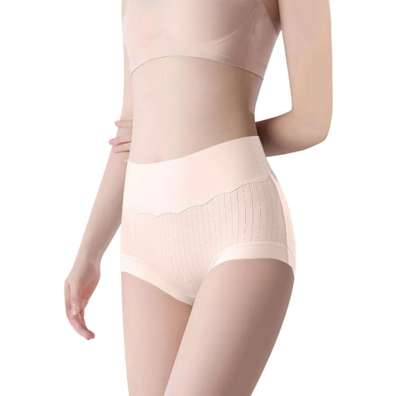 TYGHBN Women's Pure Underwear 7A Crotch Class A Baby High Waisted Lightly Abdomen Large Sized Underwear Bikini Panties Pack for Women plus Size Silk Long Underwear Women Womens Panties Lace Pack