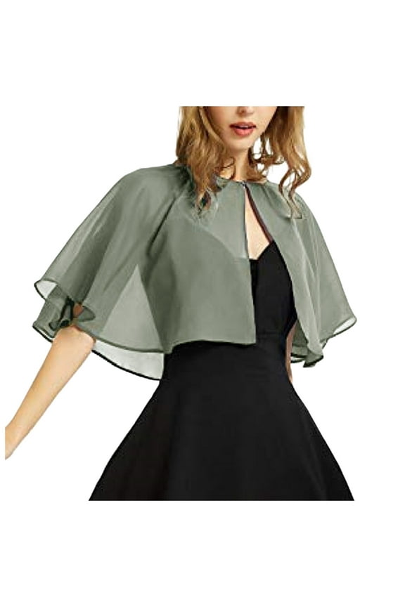 Women's Soft Chiffon Shawl Wraps for Evening Dress Wedding Cape Flapper Cover Up Overcoat for Women Long Evening Wraps Long Thin Scarf for Hair Chiffon Shawl with Button Satin for Evening