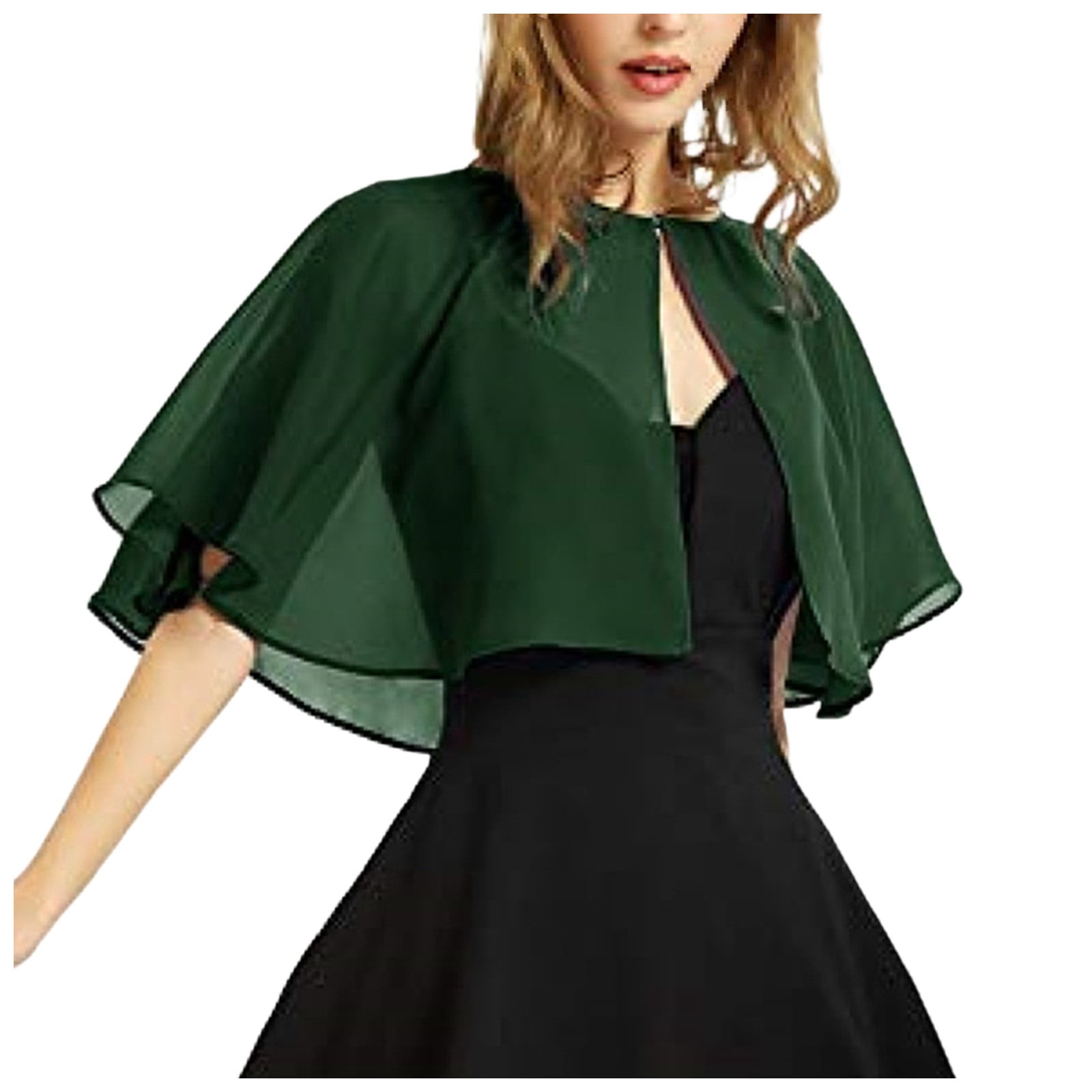 emerald green mother of the bride dresses Beaded Cape-Sleeve Jewel Nec a-line bridesmaid dresses Height:Tall (5'6