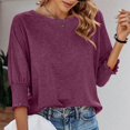 thumbnail image 1 of TYGHBN Women's Solid Color Fashion Loose Round Neck Point Sleeve Long Version T Shirt Loose Women Women Long Sleeve Athletic Top Long Sleeve Shirts Tall Long Sleeve Rayon Tops for Women Womens, 1 of 4