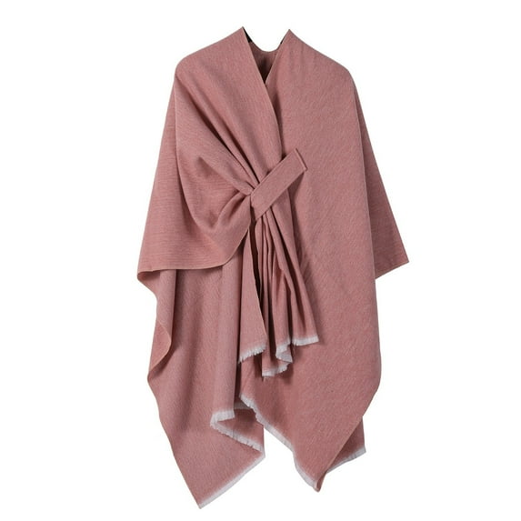TYGHBN Women's Solid Color Knitted Shawl Scarf Warm Autumn Winter Cape for Style and Comfort Dress Coats for Women Formal Azalea Wool Cloak Cover up for Women Formal Formal Coats for Women Satin