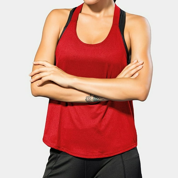 TYGHBN Women's Solid Color Yoga Vest Sports Quick Drying Vest Back Cropped Tops 2 X Tops Women Flower Top for Women Fitted Shirt Women 510 Athletic Crop V Neck 3xl Top Satin Top Women 1x Top Baggy