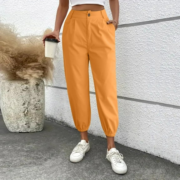 TYGHBN Women's Solid Color Zipper Slacks with Angled Pockets plus Size Business Casual Pants for Women 2x Pants Women Casual Work Petite Sweatpants for Women Women Casual Pants with Pockets