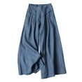 thumbnail image 1 of Women's Solid Summer and Linen High Waist Thin Casual Loose Wide Leg Pants Women's Pants for Work Business Casual Business Casual Pants for Women Size 14 Stretch Women Short Pants Casual Womens, 1 of 3
