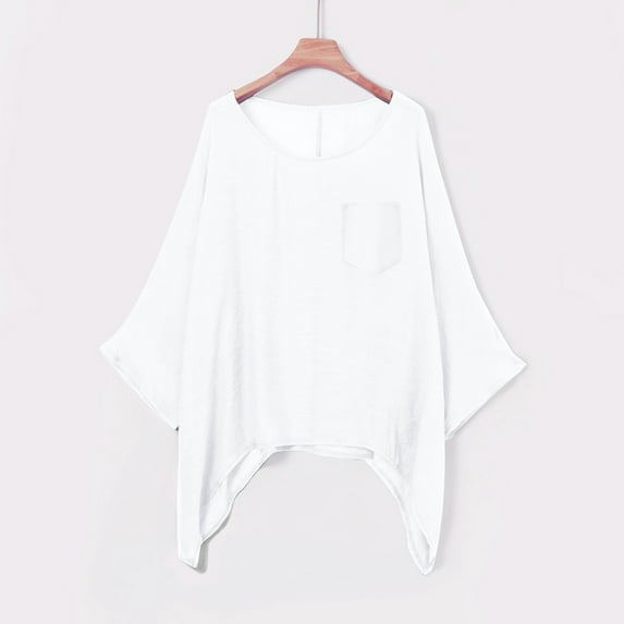 TYGHBN Women's Stylish Casual Solid Color Pocket Loose Comfortable T Shirt Top Summer Tee Shirts Women Womens Raglan Top Loose Womens Athletic Top Womens Short Sleeve Shirt Layering Shirt Women Women