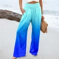 thumbnail image 1 of TYGHBN Women's Summer Print Elastic High Waist Wide Pants Casual Wide Leg Long Casual Belt Pocket Womens Pants Rompers for Summer Casual Long Linen Pants Women Womens Casual Dress Pants Leg Petite, 1 of 4