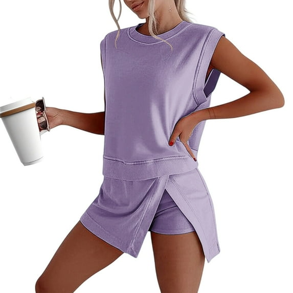 TYGHBN Women's Summer Shorts Suit Sleeveless Casual Outfit for Daily Wear Vacation and Pure Color Comfortable Stylish Lace Swim Shorts for Women Swimming Trunks for Women Cute Bikini Suits plus