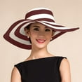 thumbnail image 1 of TYGHBN Women's Summer Sun Hat Wide Brim Straw Beach Hat Casual Outdoor Striped Design Water Hat for Women Low Profile Fedora Foldable Hats for Women Travel Summer Hat for Men Fedora Womens Water Hats, 1 of 3