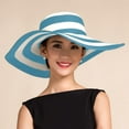 thumbnail image 1 of TYGHBN Women's Summer Sun Hat Wide Brim Straw Beach Hat Casual Outdoor Striped Design Water Hat for Women Low Profile Fedora Foldable Hats for Women Travel Summer Hat for Men Fedora Womens Water Hats, 1 of 3
