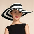 thumbnail image 1 of TYGHBN Women's Summer Sun Hat Wide Brim Straw Beach Hat Casual Outdoor Striped Design Water Hat for Women Low Profile Fedora Foldable Hats for Women Travel Summer Hat for Men Fedora Womens Water Hats, 1 of 6