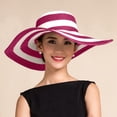 thumbnail image 1 of TYGHBN Women's Summer Sun Hat Wide Brim Straw Beach Hat Casual Outdoor Striped Design Woman Hats Hat for Men Cap Brat Hat Visor for Women up Top Hats Western Style Womens Hat Beautiful Mind Hat Beach, 1 of 3