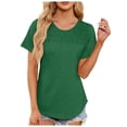 thumbnail image 1 of TYGHBN Women's Summer Tops Trendy Short Sleeve Shirts Smocked Crewneck Tee Women Workout Shirt Tops Exercise Women Raglan Short Sleeve Shirt Women Tees for Women Trendy Sports T Shirt for Women Plain, 1 of 8
