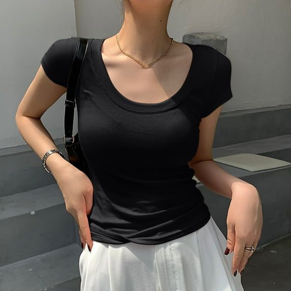 TYGHBN Women's T Shirts Short Sleeve Neck Basic Going Out Tops Fashion Slim Fit Tee Cloud Pro Women's Thermal Tops Sleeveless Thermal Underwear Top for Men Long Sleeve Long Sleeve Thermal Tops for