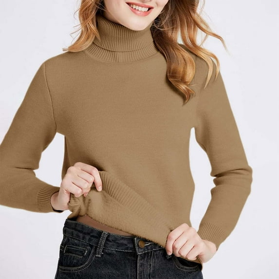 TYGHBN Women's Thickened Turtleneck Sweater Warm Blend Top for Fall and Winter Thermal Underwear Women plus Size Insulated Mens Shirts Lined Base Layer Women Insulated Base Layer Men Thermal Wear Men