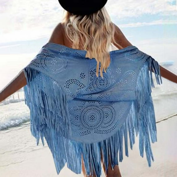 TYGHBN Women's Top Tassel Cape Vintage Suede Bucket Summer Umbrella Head Scarfs for Women Lightweight Warm Shawl Wraps for Women Shawl Scarf Wrap Womens Cloak Wrap Scarf Shawl Bridal Jacket Summer