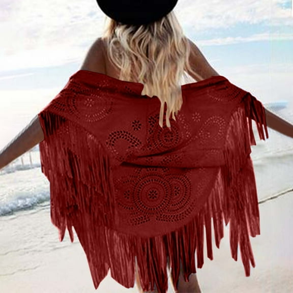 TYGHBN Women's Top Tassel Cape Vintage Suede Bucket Womens Wraps and Shawls Dressy Owl Shawl Readers Wrap Pocket Shawl Evening Wraps and Shawls Formal Head Wrap Scarf for Women Tie Women Shoulder for