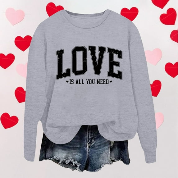 TYGHBN Women's Trendy Pullover Hoodie Letter Print Round Neck Top for Fall & Winter Fall Long Sleeve Light Zipper Sweatshirt Active Zip Hoodies Women Fall Sweatshirts Women Fall Graphic Sweaters