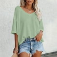 thumbnail image 1 of TYGHBN Women's V Neck Batwing Half Sleeved Shirt Knit Loose Shirt Solid Color Top Ladies Athletic Wear Womens Workout Casual Workout Tops Women Women Loose Tops Summer Womens Long Sleeve Cold Gear, 1 of 4