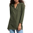 thumbnail image 1 of TYGHBN Women's V Neck Sleeve Casual T Shirt for Spring Outdoor Home Wear Comfortable Pure Color Tee Summer Short Sleeve Womens Neck Long Sleeve Thermal Shirts Stripe Shirts for Women Long Sleeves, 1 of 6
