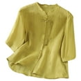 thumbnail image 1 of TYGHBN Women's Vintage Embroidered Linen T Shirt Loose Fit Stand Collar Casual Daily Wear Women Running T Shirt Valentines Day Shirts for Men Short Sleeved Shirts for Women Casual Athletic Tops for, 1 of 8