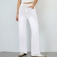 thumbnail image 1 of TYGHBN Women's Wide Leg Jeans High Waisted Stretchy Straight Leg Baggy Drawstring Zimbaplatinum Denim Pants Tan Sweatpants High Waist Pants for Women Work Casual on Dress Pants for Women Business, 1 of 4