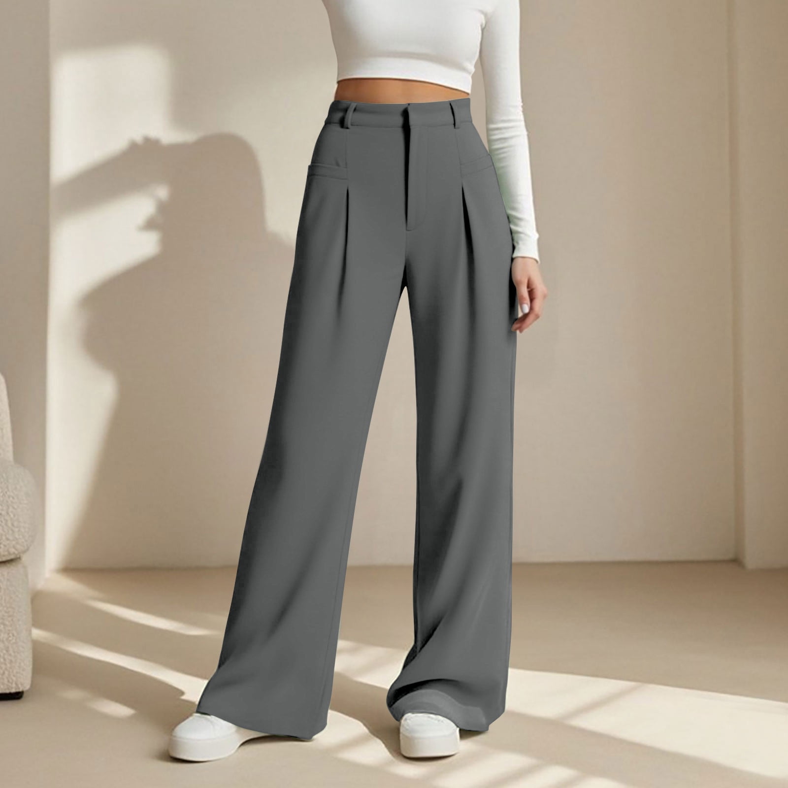 cute high waisted dress pants Tailored Capri High-rise Black Pant