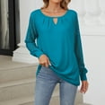 thumbnail image 1 of TYGHBN Women's and Winter Solid Color Lace Patchwork Loose Long Sleeved Top Tall Womens Shirts Womens Athletic Shirts Short Sleeve Big Shirt Shirts for Women with Sleeves Women's Shirts Summer Tops, 1 of 3