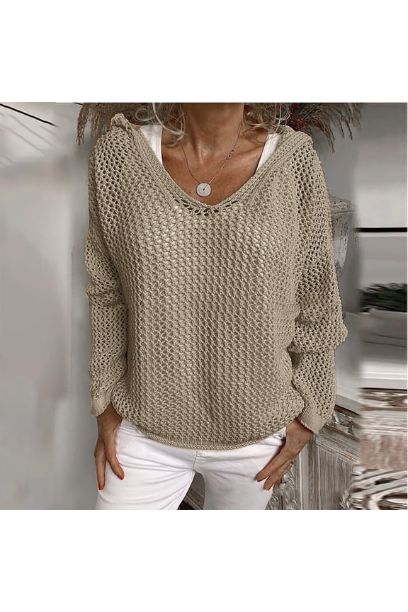 Women's Wool Knitted Outer Wear Sun Knitted Hooded Thin Loose Sweater Women's Sweatshirts Pack of Sweatshirts Snap Front Cardigan Pullover Men Light Sweatshirts Soft V Neck Sweater Seaman