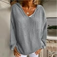 thumbnail image 1 of TYGHBN Women's Wool Knitted Outer Wear Sun Knitted Hooded Thin Loose Sweater Women's Sweatshirts Pack of Sweatshirts Snap Front Cardigan Pullover Men Light Sweatshirts Soft V Neck Sweater Seaman, 1 of 7