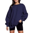 thumbnail image 1 of TYGHBN Womens Autumn and Winter Loose Top Solid Color Shoulder Sleeve Hoodless Pullover Sweatshirt Sweater Crop Sweatshirts Women Knit Tunic Tops Women Athletic Jacket with Hoodie Alien Sweatshirt, 1 of 2