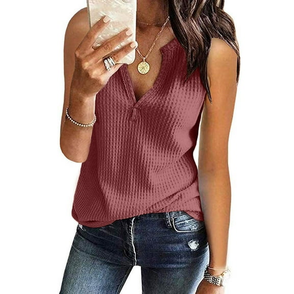 TYGHBN Womens Fashion V Neck Shirts Sleeveless Solid Knit Loose Fitting Tee Tops Woman Summer Tops Workout Shirts Loose Plain Shirt Women Short Sleeve Shirts Casual Women Compression Shirts Loose