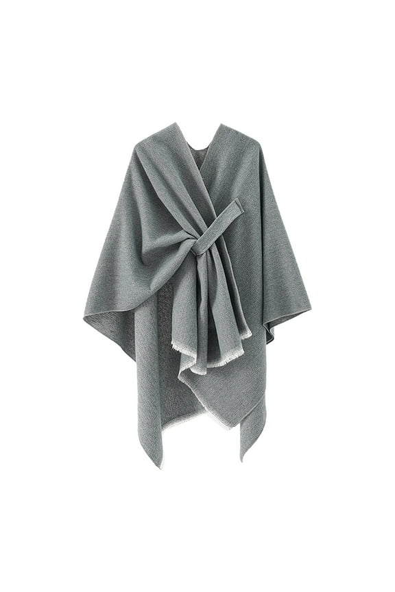 Womens Large Front Poncho Sweater Wrap Topper Knitted Elegant Shawls Cape Sheer Shawl for Women Elegant Cloak for Women with Hood and Pockets Long with Sleeves Womens Scarfs Winter Wrap Shawl