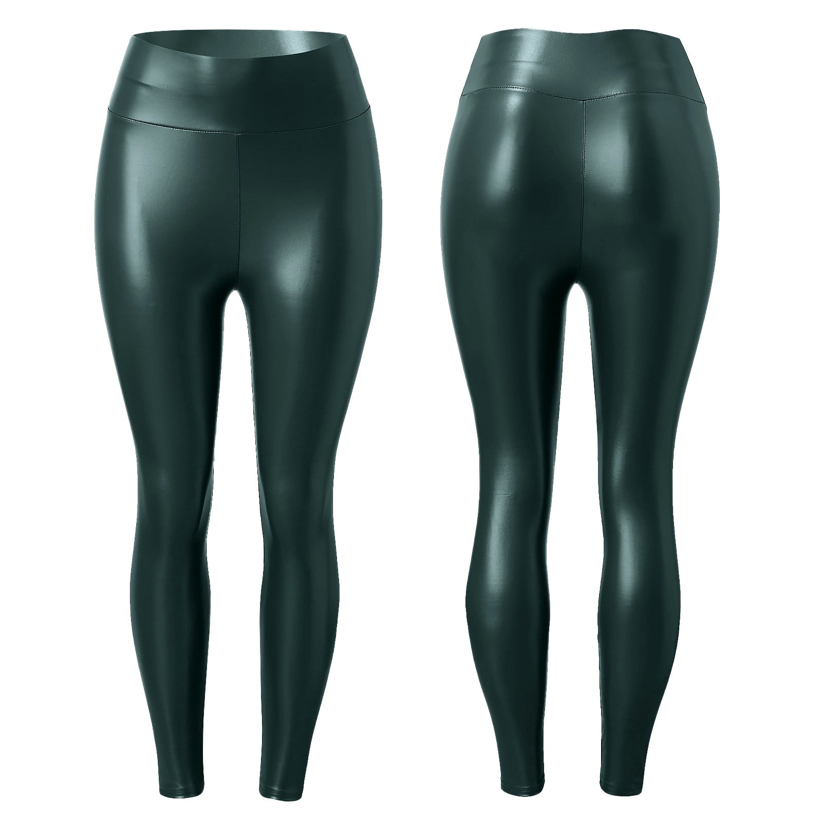 TYGHBN Womens Leather Leggings Stretch High Waisted Pleather Pants ...