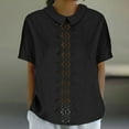 thumbnail image 1 of TYGHBN Womens Linen Shirts for Summer Casual Short Sleeve Blouse Lapel Cut Out Solid Color Tshirt Apparel Short Ladies Tee Tops Athletic Short Sleeve Tops for Women Tee Shirt Women and Shirts Women, 1 of 5