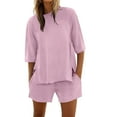 thumbnail image 1 of TYGHBN Womens Shorts Sets 2 Piece Outfits Summer 2025 Half Sleeve Crew Neck Sets Matching Clothing Two Piece Summer Clothes for Women Swim Shorts Suit Women Swim Suits Two Piece Women Cute Swimsuits, 1 of 4