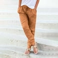 thumbnail image 1 of TYGHBN Womens Tapered Pants Drawstring Back Elastic Waist Pants Casual Trousers with Pockets Womens Cropped Pants Casual Pants Women Casual Stretch Soft Sweatpants for Women Elastic Waist Dress Pants, 1 of 4