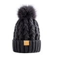 thumbnail image 1 of TYGHBN Womens Winter Ribbed Cap Knit Pompom Soft Warm Hat Winter Pack Gear Hat Cap Winter Cycling Winter Hat Toboggan Snow Ear Warmer Hat Bears Winter Hat for Men Hat Men Winter Aviation Hat Mens Ear, 1 of 2