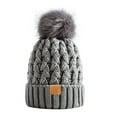 thumbnail image 1 of TYGHBN Womens Winter Ribbed Cap Knit Pompom Soft Warm Hat Winter Pack Gear Hat Cap Winter Cycling Winter Hat Toboggan Snow Ear Warmer Hat Bears Winter Hat for Men Hat Men Winter Aviation Hat Mens Ear, 1 of 2