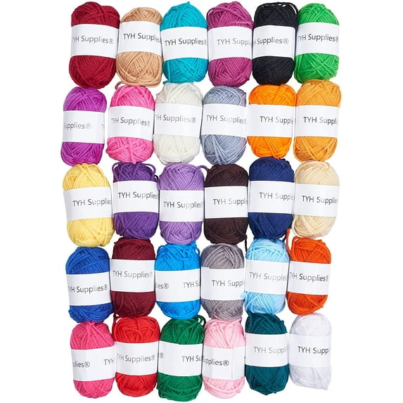 TYH Supplies 30-Pack 44 Yard Acrylic Yarn Assorted Colors Skeins - Perfect for Mini Knitting and Crochet Project