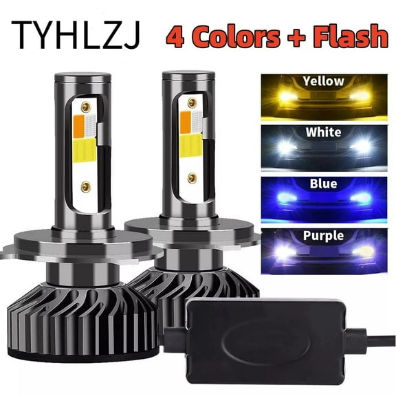 TYHLZJ 2PCS 10000LM Multi Functional Multi Color Flashing LED Car Headlights with Auto Switching Suitable for H4 H1 H7 H8 H16 9005 HB3 9006 HB4 with Color Temperatures of 3000K 6000K 10000K
