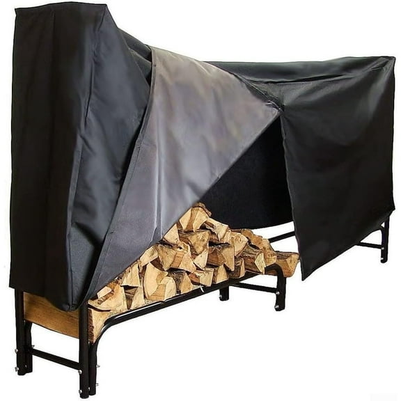 TYHLZJ 8 Feet Firewood Rack Cover Waterproof Heavy Duty Outdoor Log Holder Storage Standard Fire Wood Rack Stands