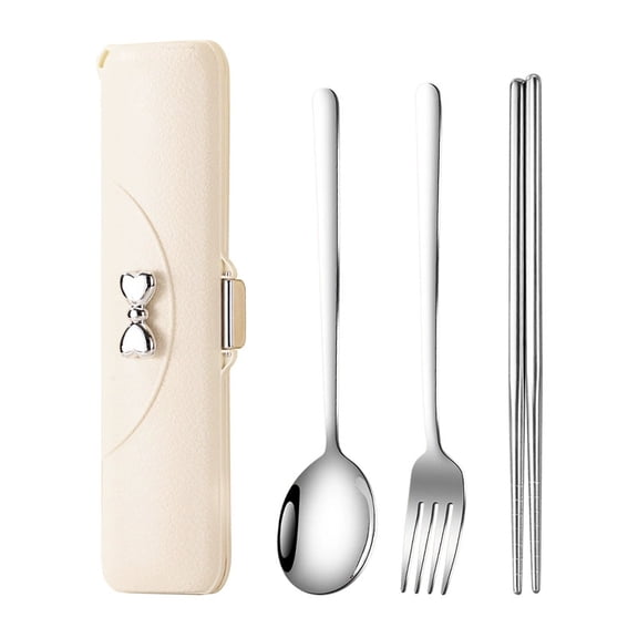 TYHLZJ Butterfly Bow Portable Cutlery Set-3pcs Stainless Steel with Storage Box,Beautiful Travel Cutlery