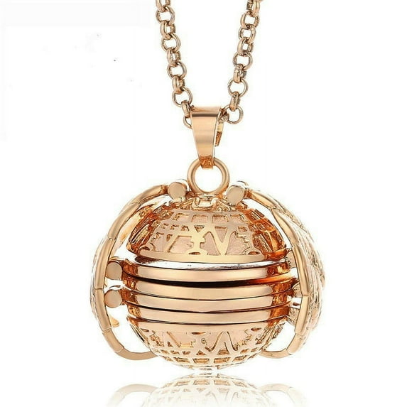 TYHLZJ Creative Multi-layered Wing-shaped Photo Album Necklace with 4-6 Openable Layers, Designed for DIY to Create a Personalized Photo Pendant.,golden