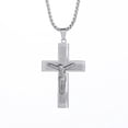 thumbnail image 1 of TYHLZJ Personality Creative Design Religious Jesus Christ Cross Pendant Amulet Simple Men's and Women's Necklace,Silver, 1 of 4